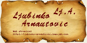 Ljubinko Arnautović vizit kartica
